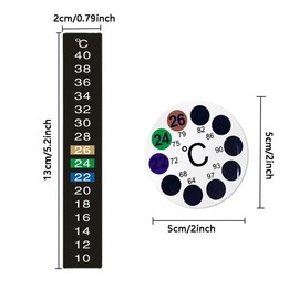 BDHI 10pcs Portable Aquarium Fish Tank Thermometer Temperature Sticker Stick-OnDigital Dual Scale Stick-On Celsius Thermometer Sticker(P04-10), Black