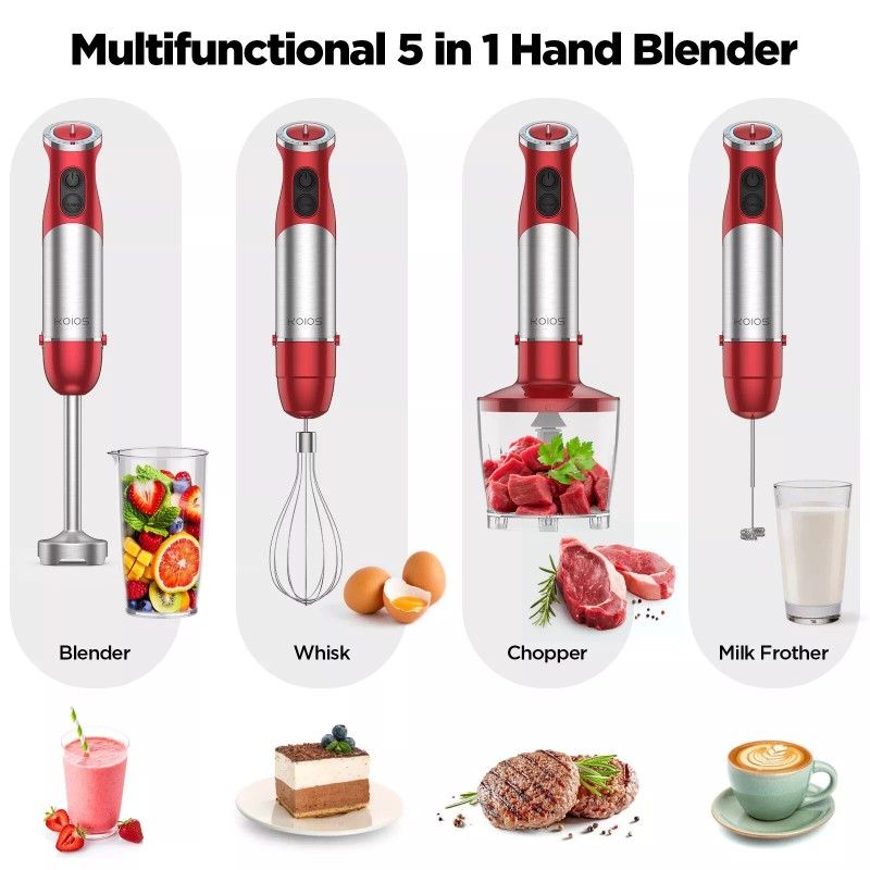 KOIOS 1000W Immersion Blender Handheld Blender Electric 5-in-1 Hand Blender