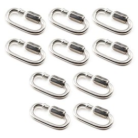 M6 D Shape Quick Links 304 Stainless Steel Quick Chain Repair Links Lock Ring (10PCS)