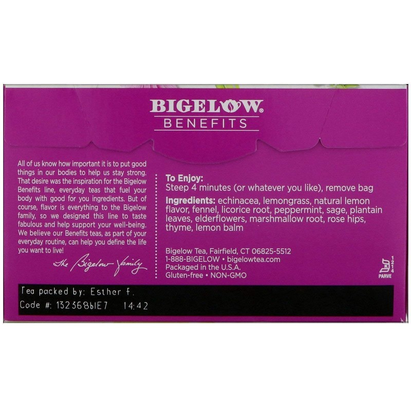 Bigelow Tea Lemon Echinacea, 18 ct, 3 Pack