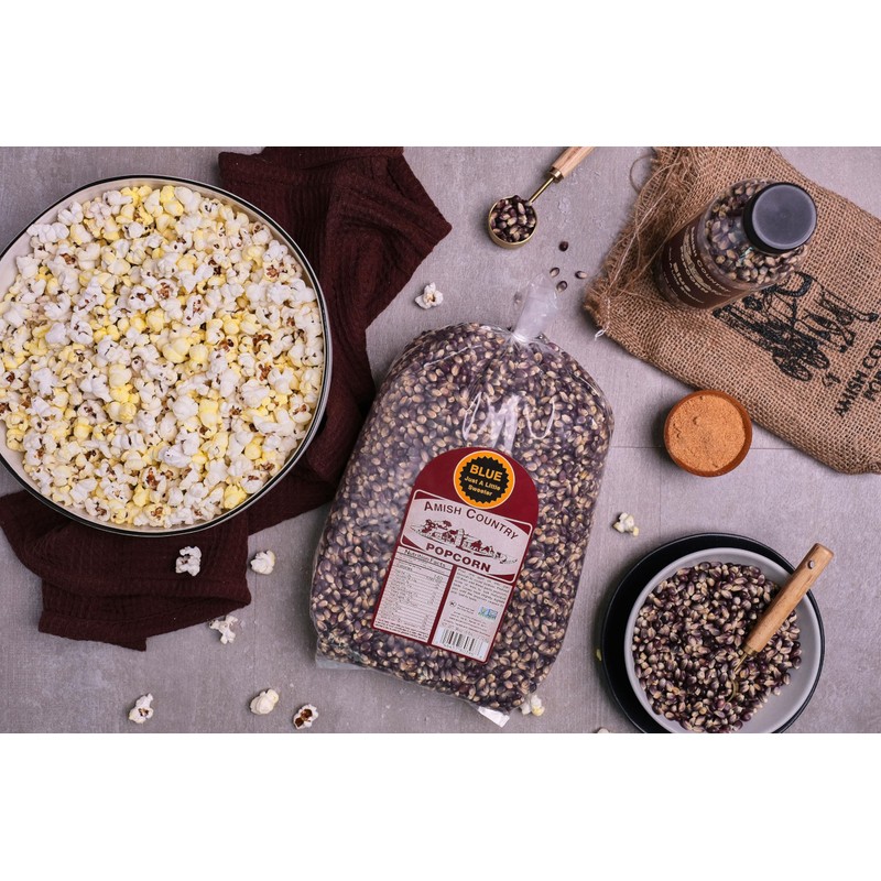 Amish Country Popcorn Blue Popcorn Kernels, 6LB Bag – Non-GMO,