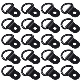 Larrel Pack of 20 D Rings, Black Lashing Trough D Rings Stainless Steel Lashing Eyelets Pendant Lashing Eyelets Assembly Ring Lashing Eyelets for Loads Securing in Cars, Kayaks and Trailers