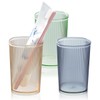3 Pack Bathroom Tumbler Unbreakable Toothbrush Cups, Plastic Toothbrush Holder,