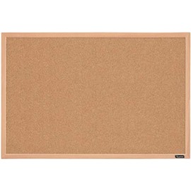 Quartet Cork Board Bulletin Board, 23" x 35" Framed Corkboard, Oak Frame, Decorative Hanging Pin Board, Perfect for Office & Home Decor, Home School Message Board or Vision Board (35-380352)