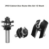 SICWOOD 3PCS Cabinet Door Raised Panel Router Bits Set 1/2