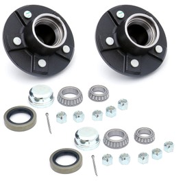 UCUT Set of 2 Trailer Hub Kits,5 Bolt on 4-1/2" Bolt Circle,Trailer Hub Kit - for 1-3/8" Inner / 1-1/16" Outer Tapered Spindle