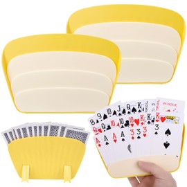 Pack of 4 Children's Playing Card Holders, Hands-Free Playing Card Stand, Plastic Playing Card Holder, Playing Card Holder, Frees Your Hands, Suitable for Children, Adults, Seniors