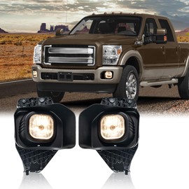 PIT66 Fog Lights Assembly w/Bulbs Compatible with Ford F250 F350 F450 F550 Superduty 2011 2012 2013 2014 2015 2016,Front Bumper Fog Lamps Clear Lens 1 Pair