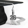 Endea Graduation Single Color Tassel with Silver Bling Charm (White,