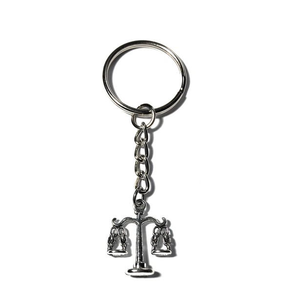 FizzyButton Gifts Scales of Justice Keyring Key Ring with Silver