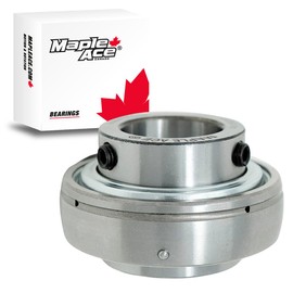 MAPLE ACE UC204 Insert Bearing 20mm Bore, Spherical OD, R3 Triple Lip Seal with Set Screws and Lubrication Hole