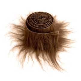 Lusofie Shaggy Plush Faux Fur Fabric Precut Strips 2x60inch Light Coffee Fur Fluffy Fuzzy Craft Fur for Gnomes Beard Santa Claus Hair Dwarf Cosplay Costume DIY Craft Christmas Decoration