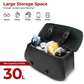 KEMIMOTO Synthetic Leather Motorcycle Saddlebags Universal Motorcycle Throw Over Saddle Bags Compatible with Sportster Dyna Softail Touring Models Vstar Shadow Wide Glide Black