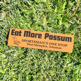 Two Bit Press Eat More POSSUM Bumper Sticker - ARKANSAS Orange Vintage Style - Vinyl 80s 90s