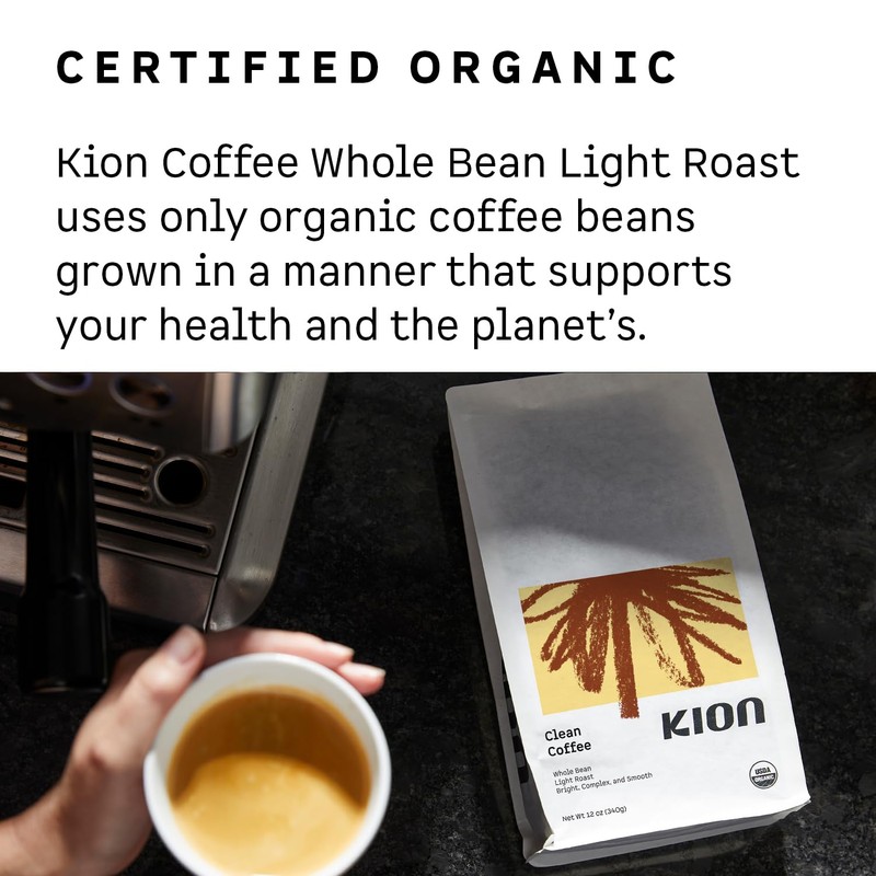 Kion Clean Coffee - Organic Whole Bean Coffee - Light