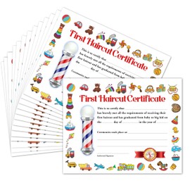 First Haircut Certificate, 25 Pcs First Haircut Achievement Certificates of Recognition, Barbershop Award Certificates of Hair Cutting, 1st Haircut Keepsake Gifts for Girls Boys Kids Toddler, 03