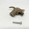 Dog Tail in Antique Brass Metal Drawer Knob or Hook