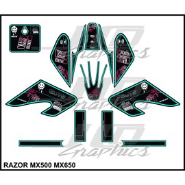 Razor MX500 MX650 graphics kit decals  THICK AND HIGH GLOSS ......