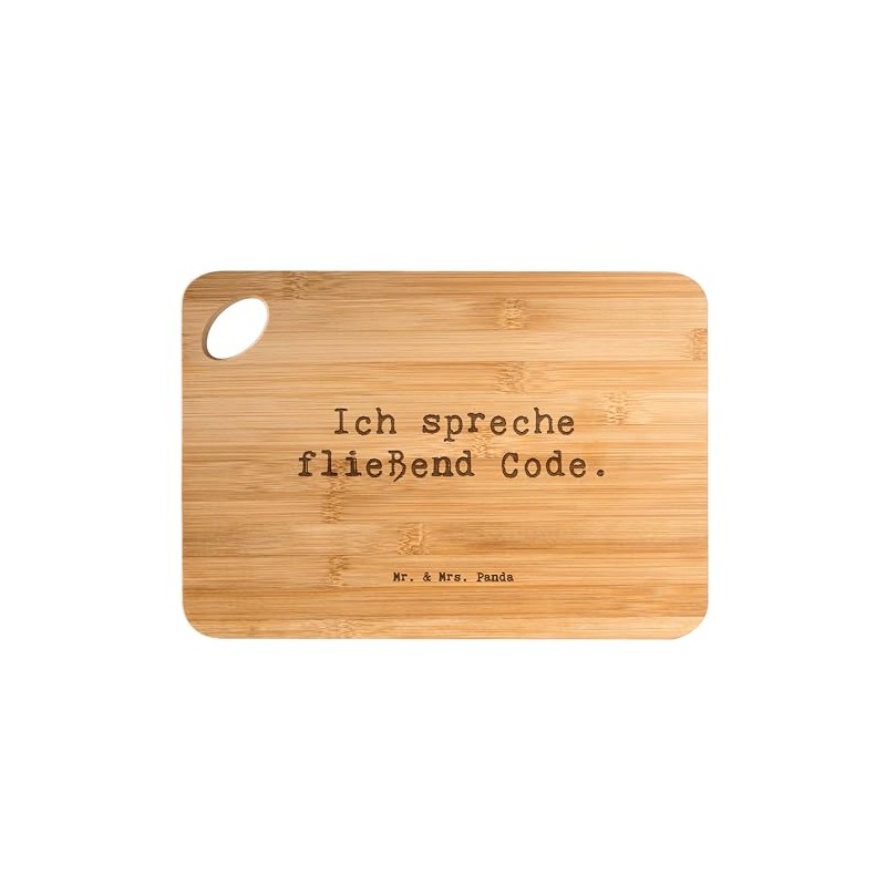 Mr. & Mrs. Panda Bambus - Schneidebrett Spruch Code Meister