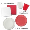 Austria Party Tableware Set – Red/White/Red