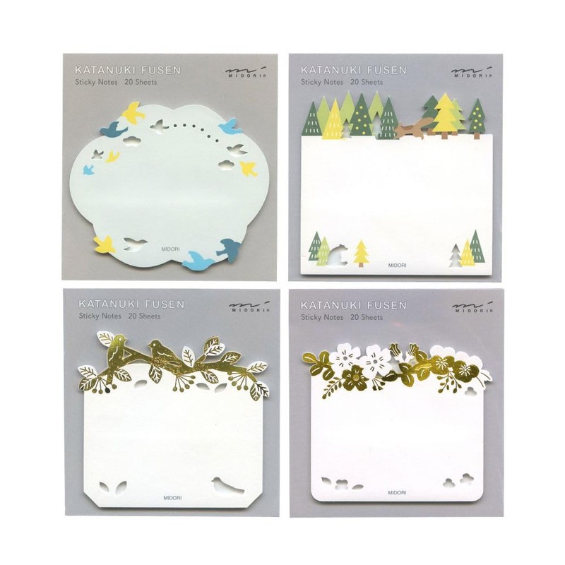 Sticky Paper Die Cutting [Foil Floral Print] Stylish Cute Message