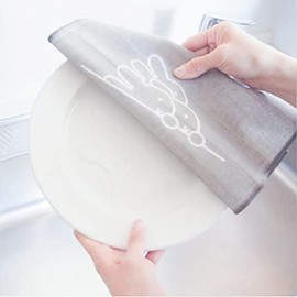 Okato Kaya-Woven Dish Towels, Cloth, For Tableware, Pack of 3, 11.8 x 11.8 inches (30 x 30 cm), Miffy Peeping Miffy