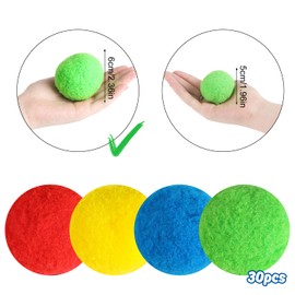 VEYLIN Water Battle Balls, Pack of 30 Water Bombs Balls, Reusable Water Balls, Cotton Water Bombs for Pool Party, Beach, Beach, Boys and Girls Fun (30 Pieces)