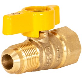 Eastman 1/2 Inch OD Flare x 1/2 Inch FIP Gas Ball Valve, Brass Connectors and Fittings for Natural Gas and Liquid Propane, 60003B