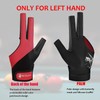 Billiard Pool Gloves for Left Hand 3 Finger, Splicing Process,