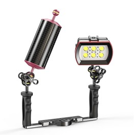 Seafrogs Carbon Fiber Underwater Float Arm, Dual Ball Lightweight Buoyancy Arm for Diving Tray, Video Light, and Strobe - Compatible with Underwater Photography and Videography Accessories(GA-11-Red)