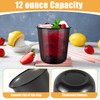 50 Pcs Disposable Stemless Glasses, 12 Oz Drinking Cups, Black