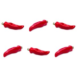 Vasefill 6-pack Artificial Chili Red Pepper Decorative Vegetable Peppers Fake LOT