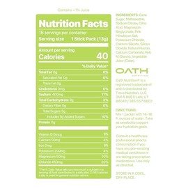 Oath Nutrition Hydration Electrolyte Powder, Complete Electrolyte Blend for Rapid Hydration and Muscle Support, 16 Single-Serve Packets, Watermelon Li