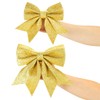 Aurasky Bows Christmas Gold, Pack of 5 Christmas Tree Bows