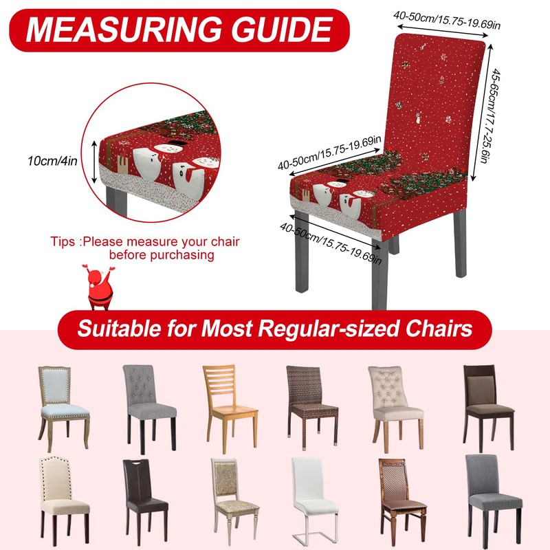 FOREVER QUEEN Red & White Classic Chair Covers 6 Pcs