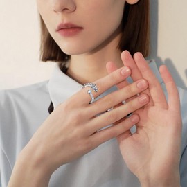 Dragon Ring 925 Sterling Silver Dragon Adjustable Open Ring Animal Jewellery Gifts for Women Men