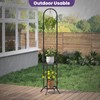 Wieghda 2-Tier Metal Plant Stand with Hanging Hook, Indoor Outdoor