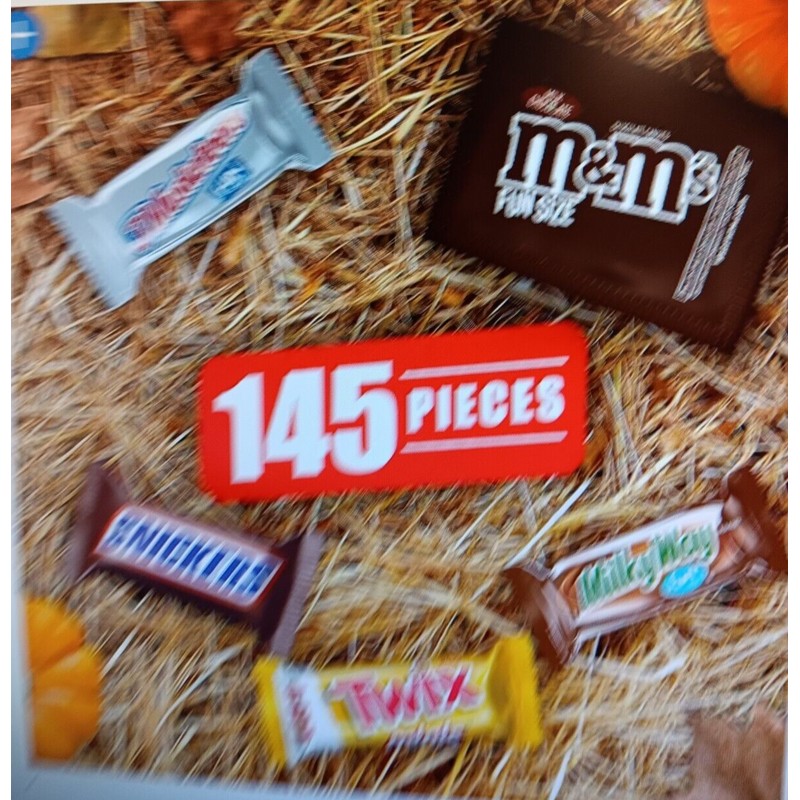 MARS MILK CHOCOLATE VARIETY PACK CANDY, FUN SIZE SNICKERS/TWIX (145