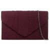 Purple Possum UK Burgundy Satin Envelope Clutch Bag, Claret Evening