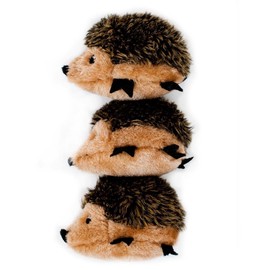 ZippyPaws - Woodland Friends Burrow, Interactive Squeaky Hide and Seek Plush Dog Toy - Hedgehog Miniz, 3 Pack