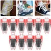 80pcs Silicone Lazy Shoelaces Elastic Black No Tie Shoe Laces