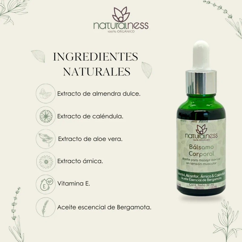 Aceite Para Relajante Masaje Balsamo Coorporal -tamaño 30ml