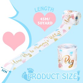 2 Rolls Baby Shower Games Tummy Measuring Tape Belly Measure Game Baby Tape Game Baby Shower Party Favors Measure Tape Game Supplies for Women, 2 Inch x 150 Feet