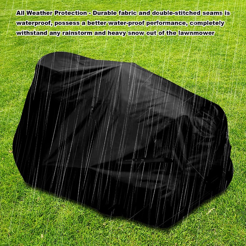 Hoypeyfiy Lawn Mower Cover Waterproof UV-proof Drawstring Protective Cover Lawnmower