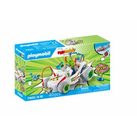 PLAYMOBIL Funstars 71633 Rasender Professor, Kart with Pull Back Motor, Dynamic Play Set for Exciting Races, Detailed Toy for Children from 4 Years