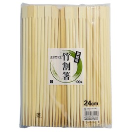 Yanagi Products P-422 Split Chopsticks, Bamboo Twins, 9.4 inches (24 cm), 100 Pairs, Knotted, Commercial Use, Large Capacity