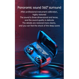 Wireless Earbuds,Bluetooth 5.3 True Wireless Earbuds in-Ear Headphones Touch Controls with Mic HD Sound Bass Noise Cancelling Headphones for Sport Workout (Black)