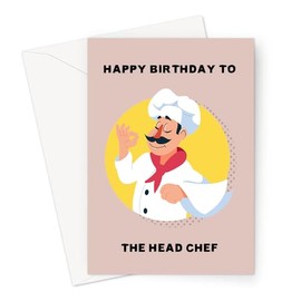LEMON LOCO Happy Birthday To The Head Chef Greeting Card | Funny Cooking Birthday Card For Partner, For Him Or Her, For The One Who Cooks (Happy Birthday to The Head Chef Card 2)