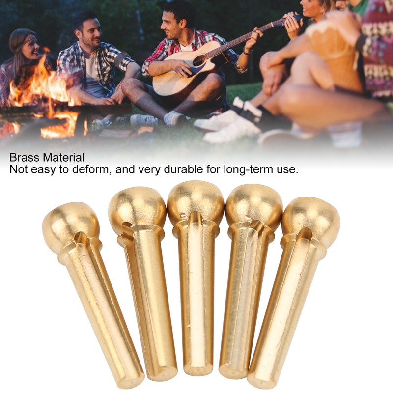 5Pcs Guitar Bridge Pin String Peg Brass Endpin Accessory Replacement