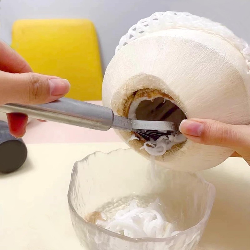 Coconut Opener Tool Set,Food Grade Coconut Opener,Coconut Scraper for Kitchens,Picnics